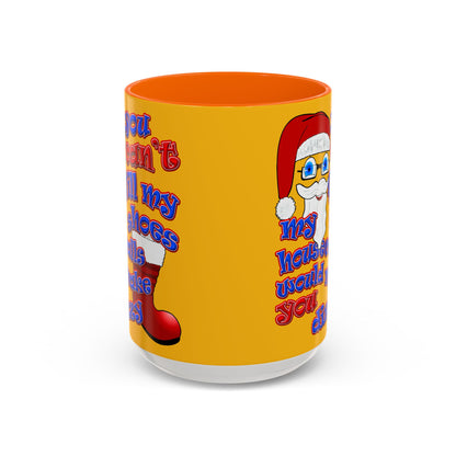 santa's shoes - Accent Mug (yellow)