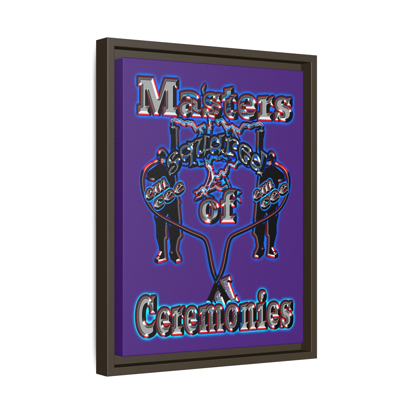 em cee squared - framed canvas art (purple)