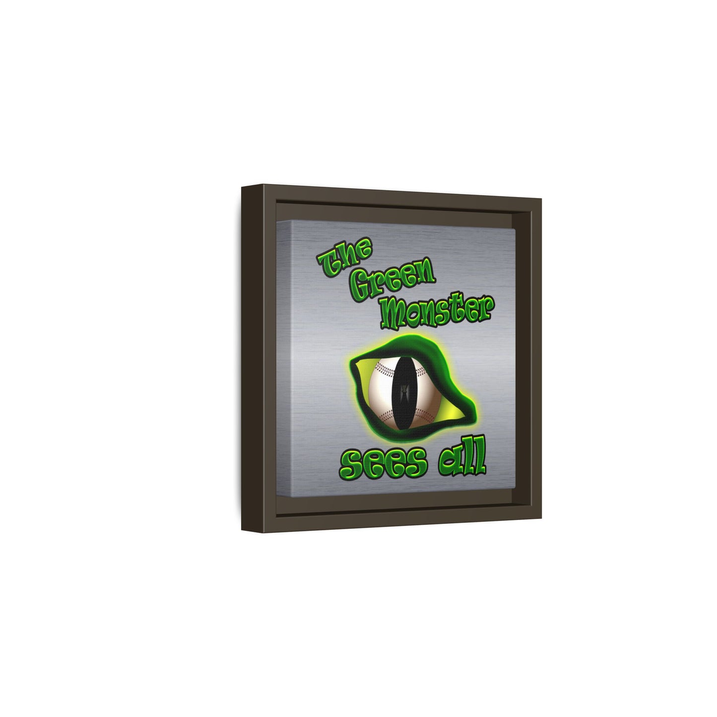 green monster - framed canvas art (brushed nickel)