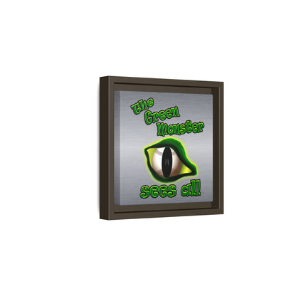 green monster - framed canvas art (brushed nickel)