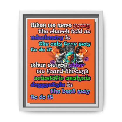 doggystyle - framed canvas art (orange)