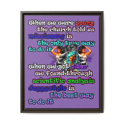 doggystyle - framed canvas art (light purple)