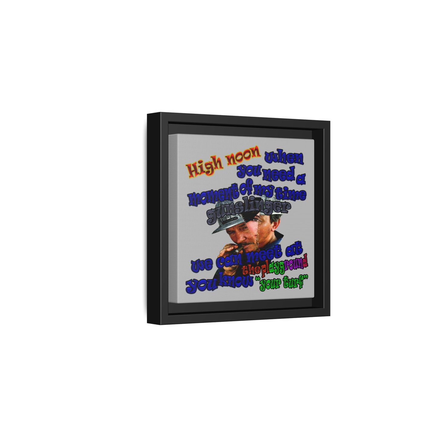 high noon - framed canvas art (light grey)