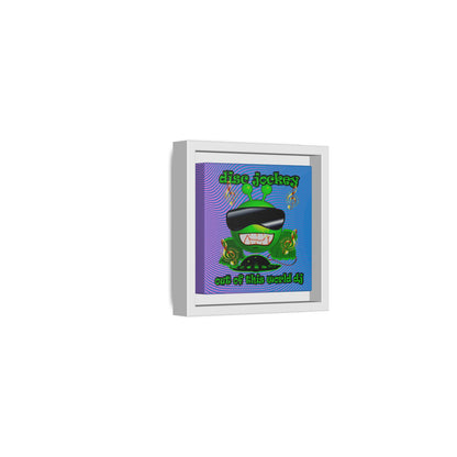 disc jockey - framed canvas art (light blue-purple wave)