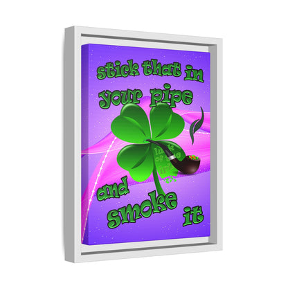 stick that in your pipe and smoke it - framed canvas art (purple-pink wave)