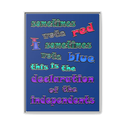 declaration of the independents - framed canvas art (dark blue)