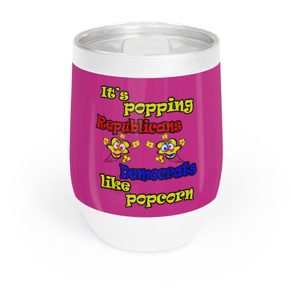 popping like popcorn - Chill Wine Tumbler (pink)