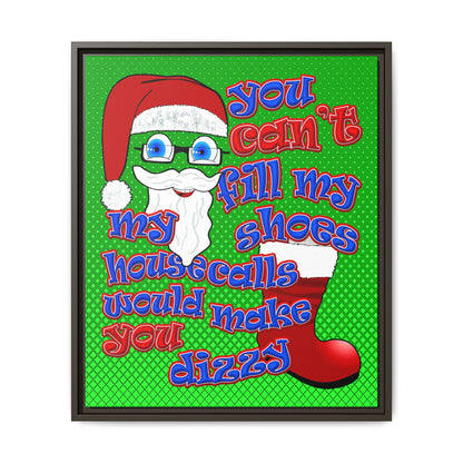 santa's shoes - framed canvas art (logo green)