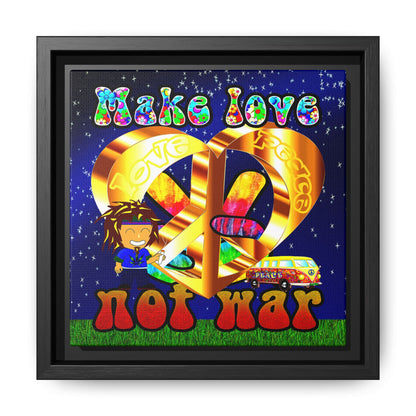 love peace - framed canvas art ('snoops' background)
