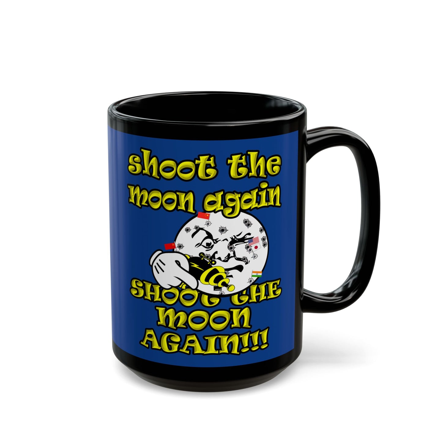 shoot the moon again - Black Mug (dark blue)