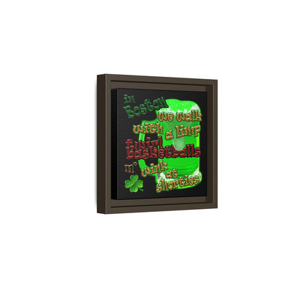 celtics logo - framed canvas art (black)