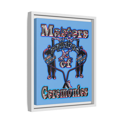 em cee squared - framed canvas art (light blue)