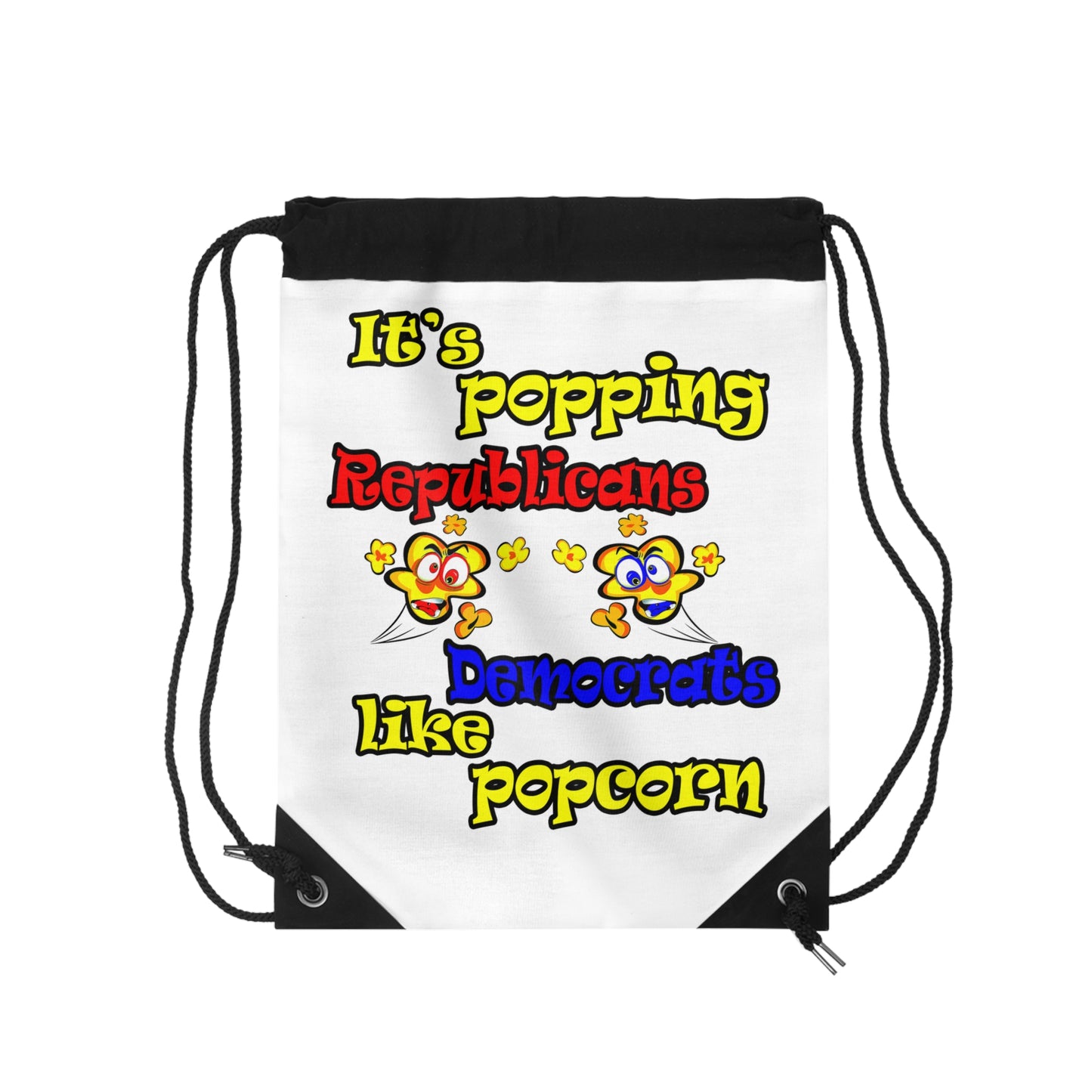 popping like popcorn - Drawstring Bag (white)
