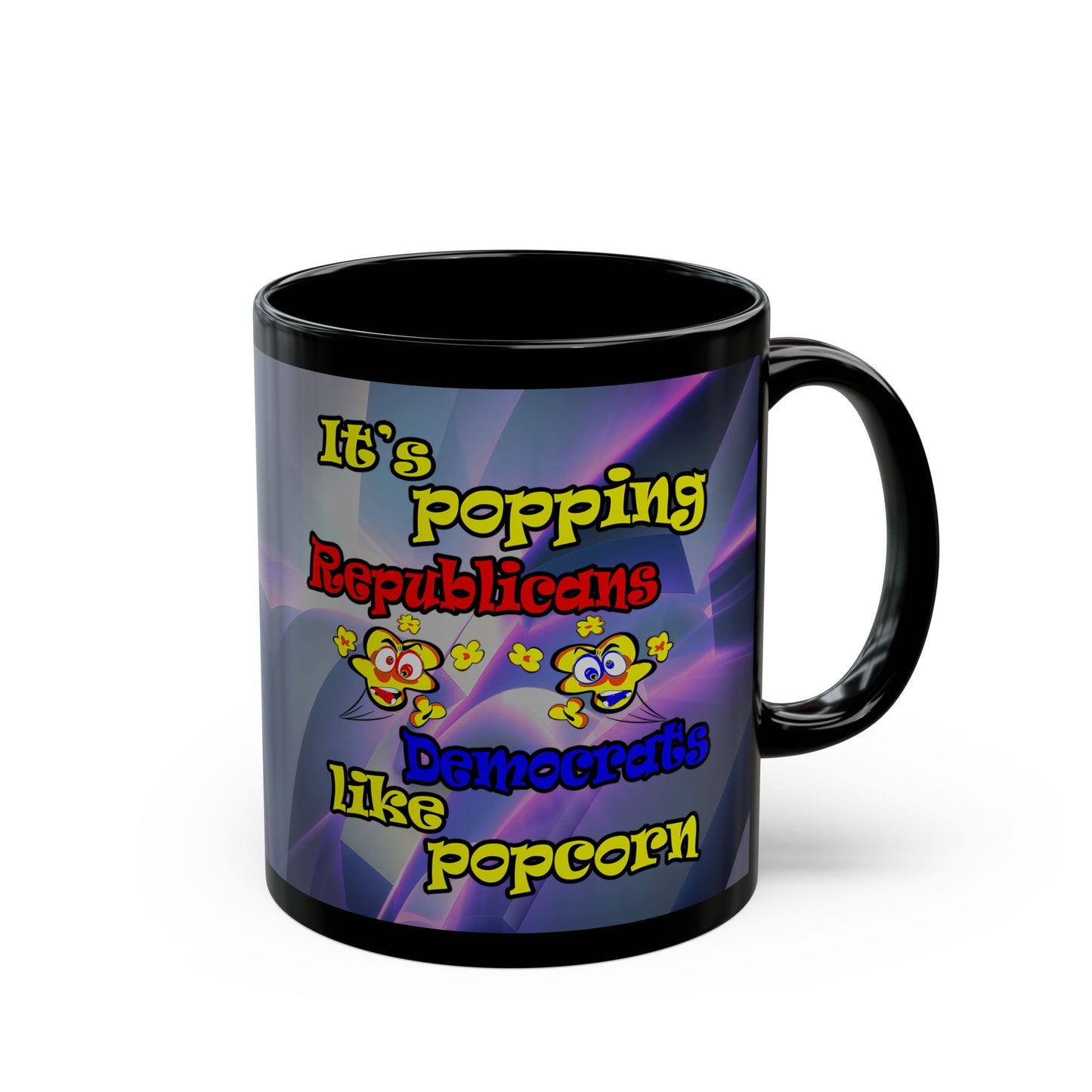 popping like popcorn - Black Mug (grey-pink wave)