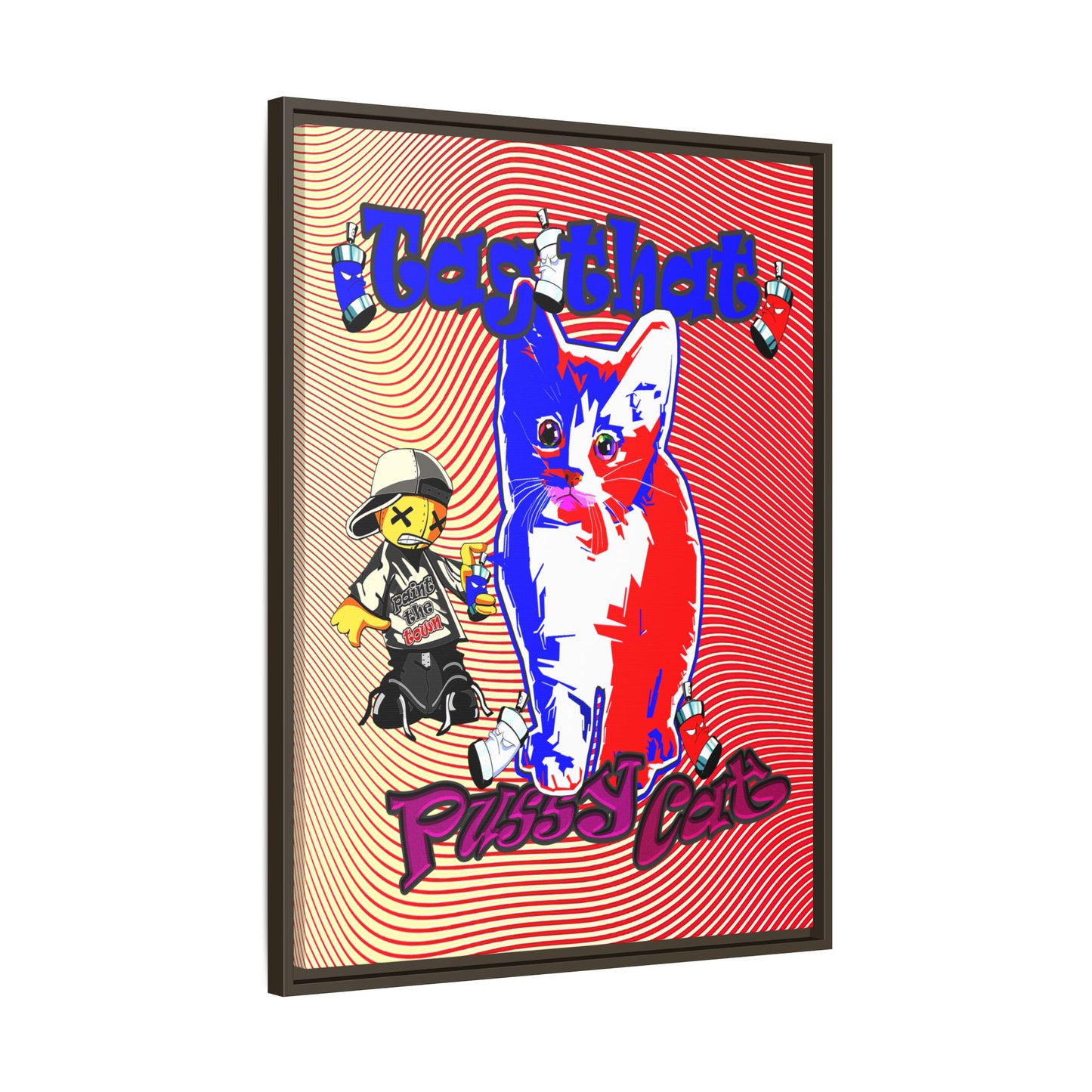 tag that - framed canvas art (yellow-orange wave)