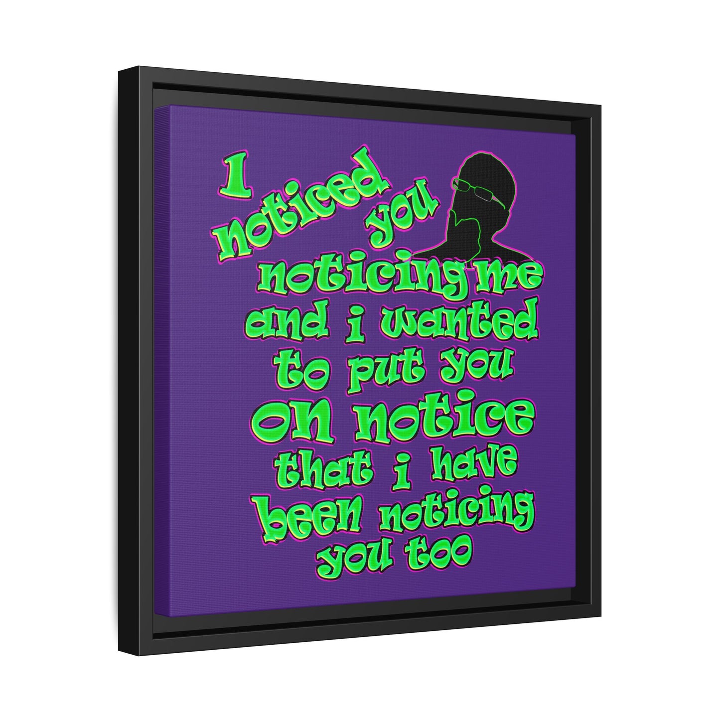 noticed you noticing - framed canvas art (purple)