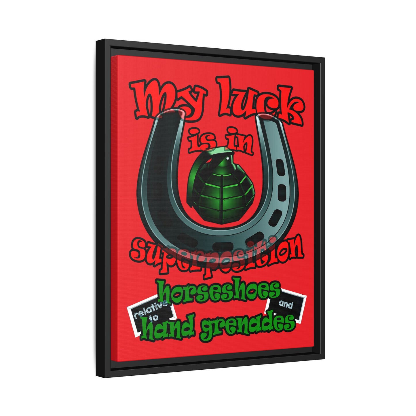 my luck - framed canvas art (red)
