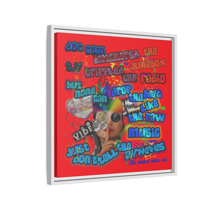 drop the beat - framed canvas art (red)