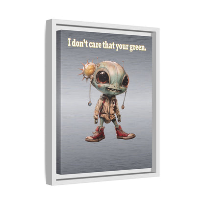 I don't care that your green - framed canvas art (brushed nickel)