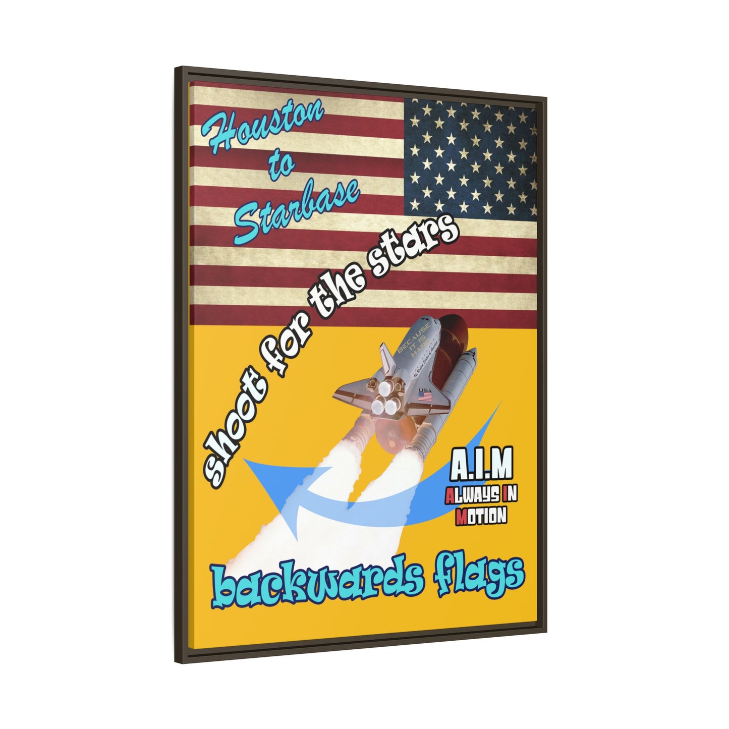 shoot for the stars - framed canvas art (yellow)
