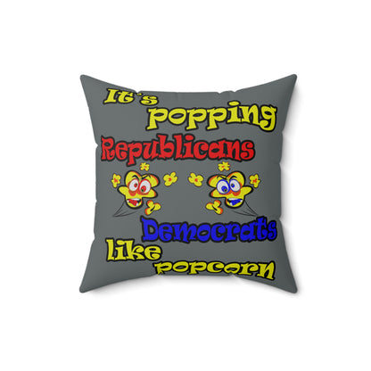 popping like popcorn - Spun Polyester Square Pillow - (dark grey)