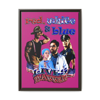 rw&b lives matter - framed canvas art (pink)