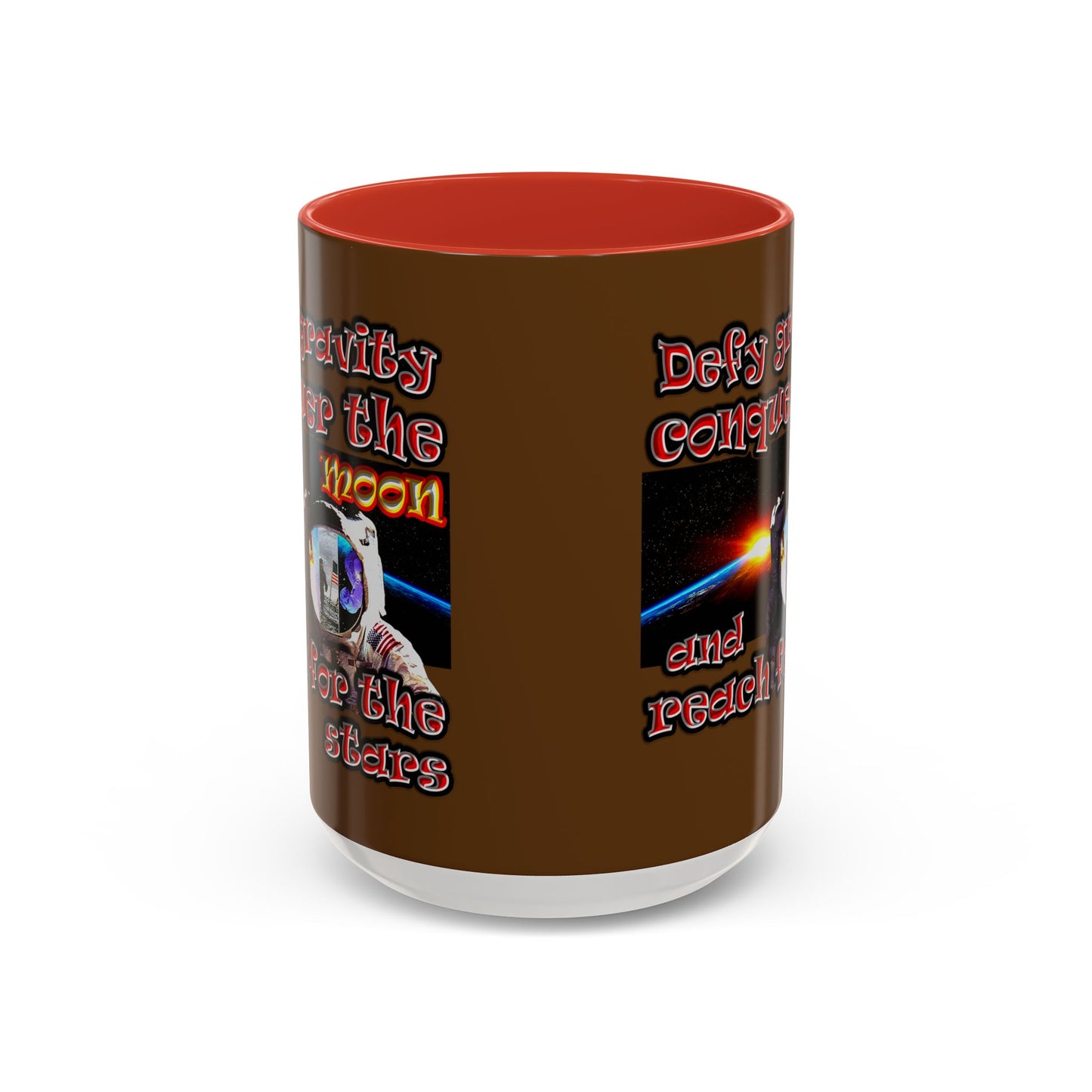 defy conquer reach - Accent Mug (brown)