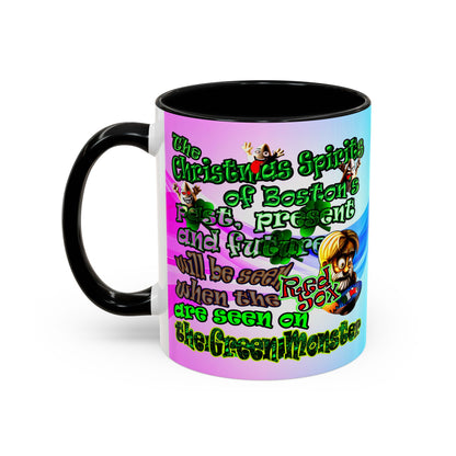 christmas spirits of boston - Accent Mug (light blue-pink wave)