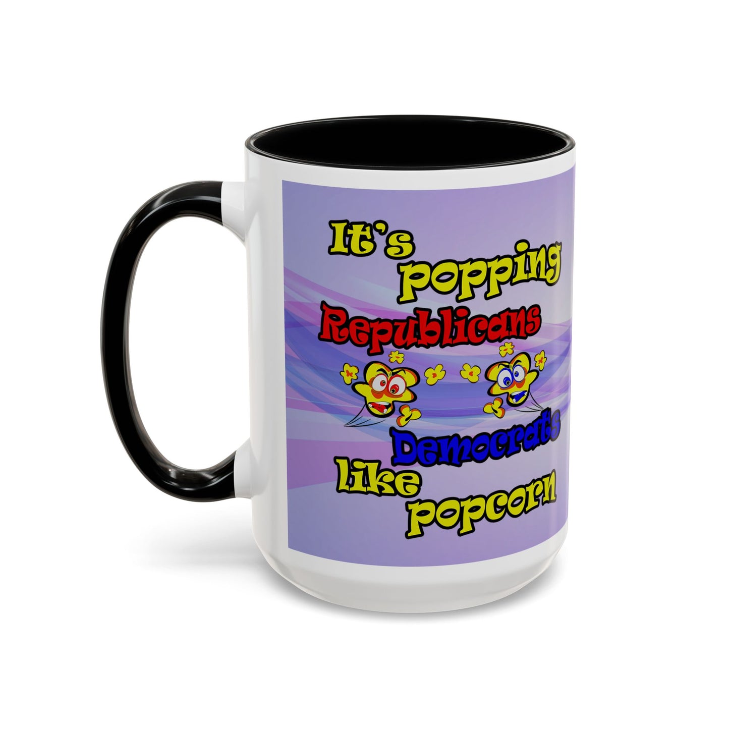 popping like popcorn - Accent Mug (light blue-pink wave)