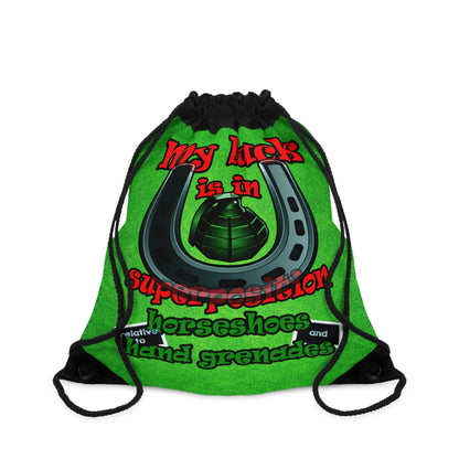 my luck - Drawstring Bag (green turf)
