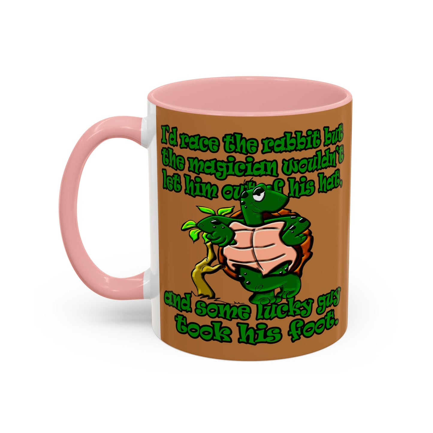 turtle race - Accent Mug (light brown)