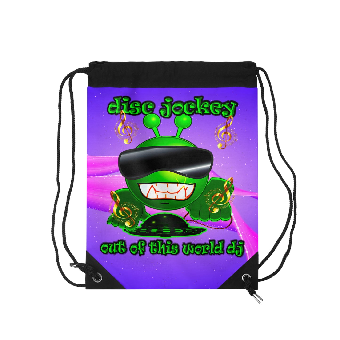 disc jockey - Drawstring Bag (purple-pink wave)