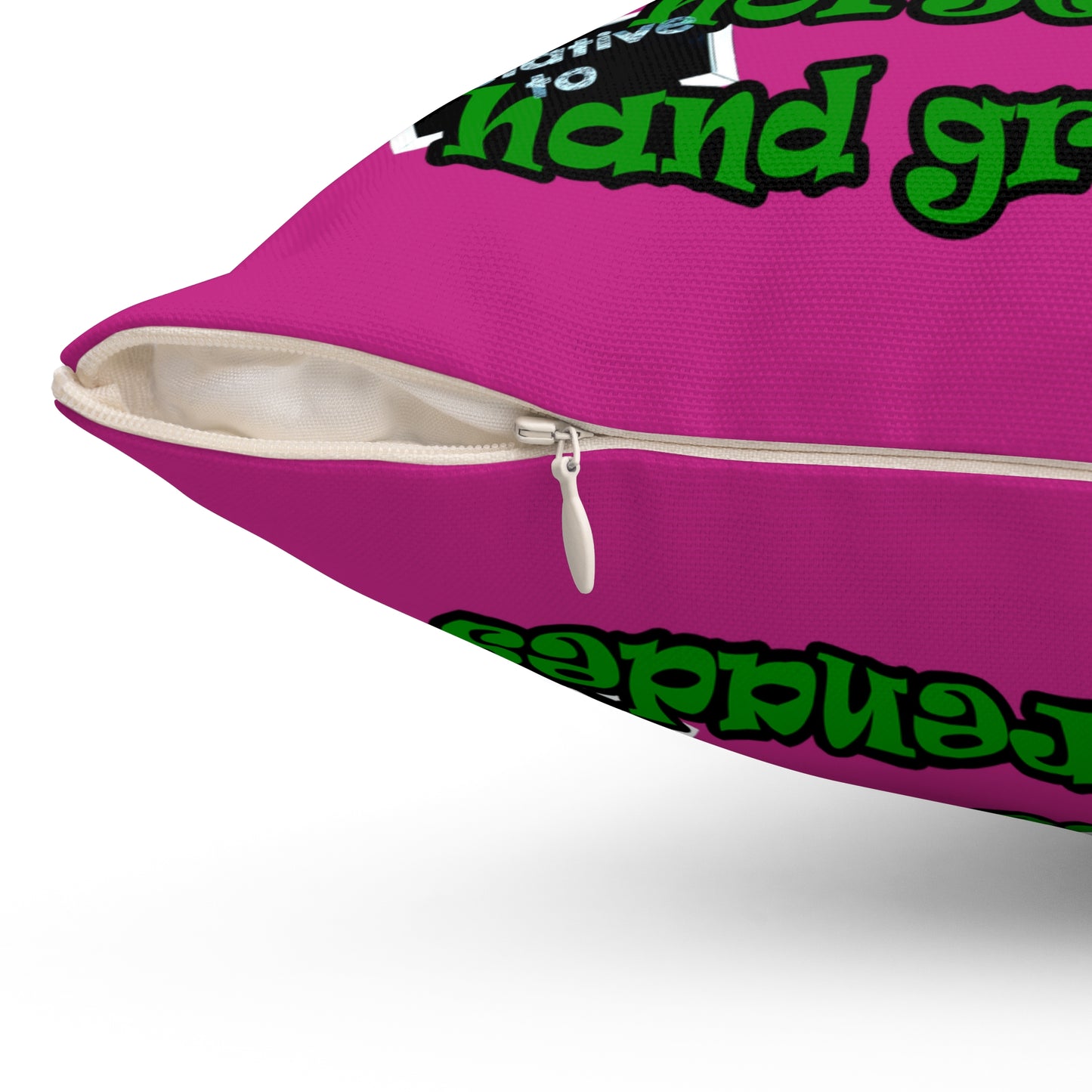 my luck - Spun Polyester Square Pillow - (pink)