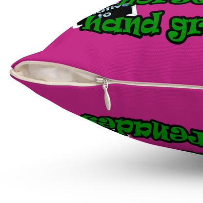 my luck - Spun Polyester Square Pillow - (pink)