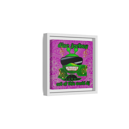 disc jockey - framed canvas art (pink swirl)