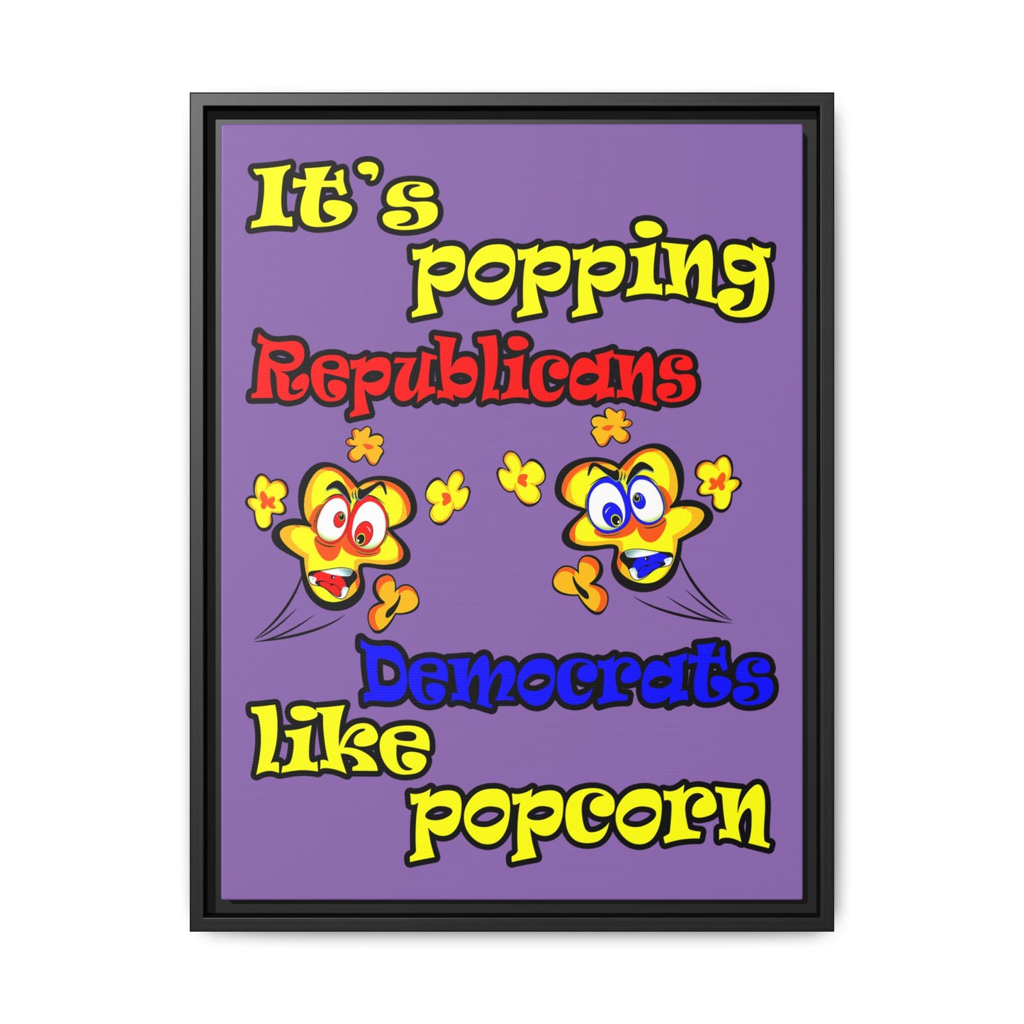 popping like popcorn - framed canvas art (light purple)