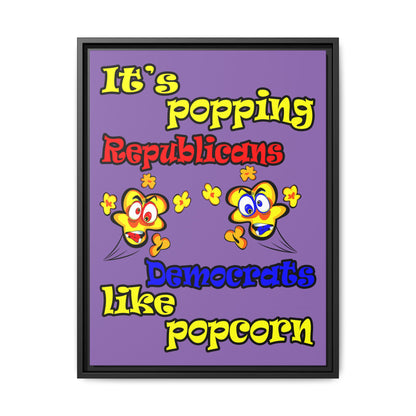 popping like popcorn - framed canvas art (light purple)