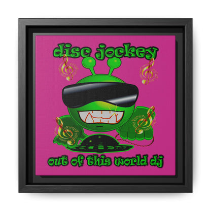 disc jockey - framed canvas art (pink)