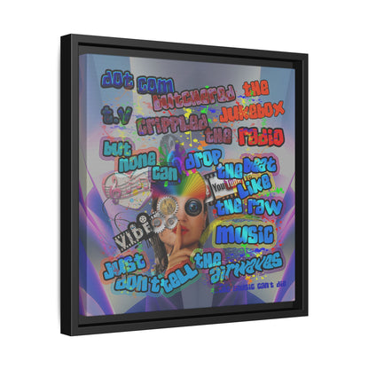 drop the beat - framed canvas art (grey-pink wave)