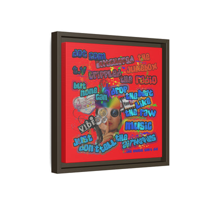 drop the beat - framed canvas art (red)