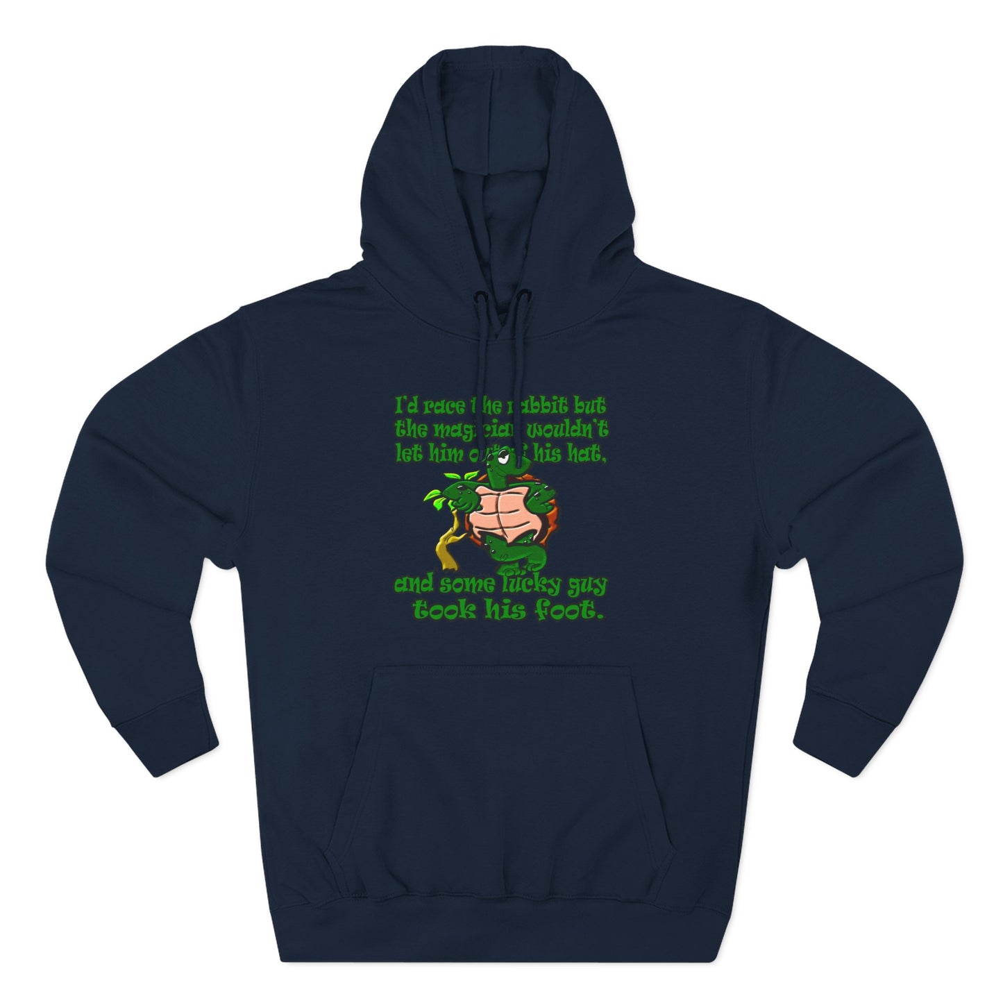 turtle race - Three-Panel Fleece Hoodie