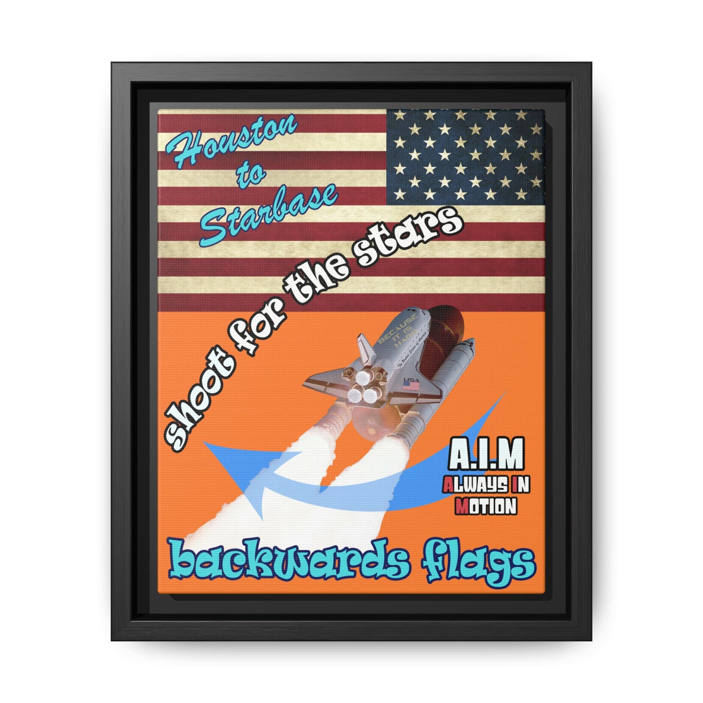 shoot for the stars - framed canvas art (crusta)