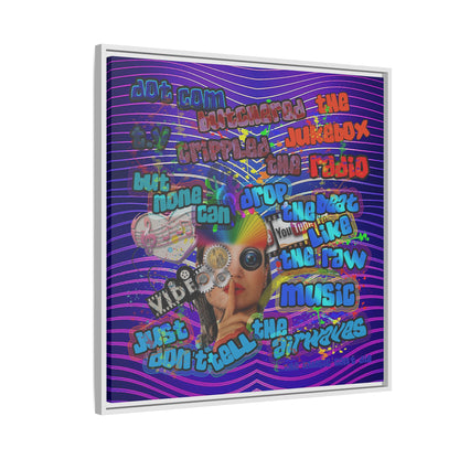 drop the beat - framed canvas art (purple wave)
