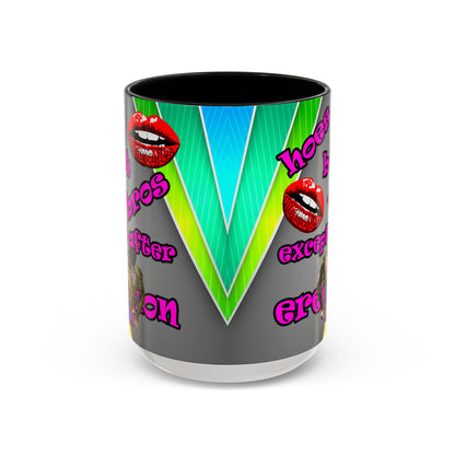 hoes b4 bros - Accent Mug (rainbow split)