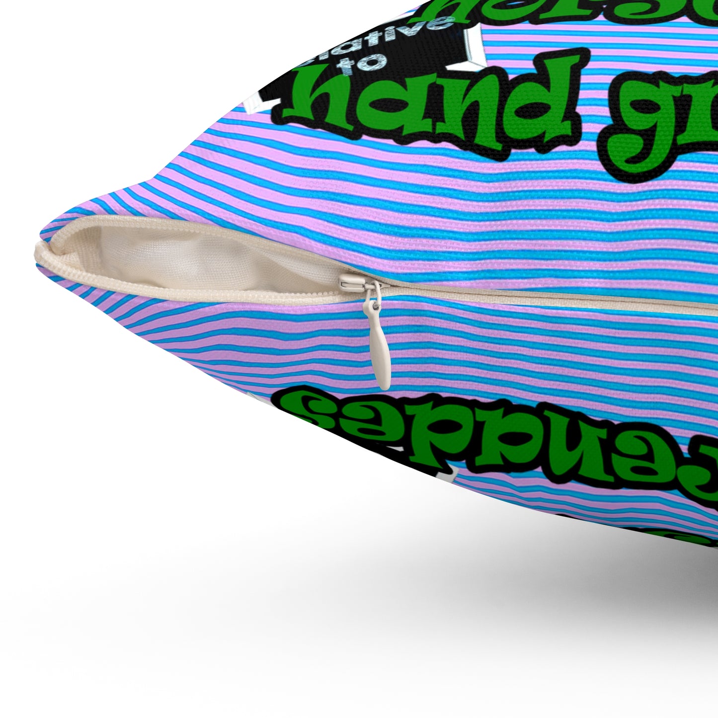 my luck - Spun Polyester Square Pillow - (light blue-purple wave)