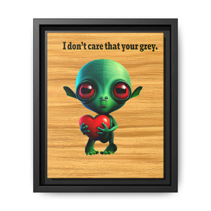 I don't care that your grey - framed canvas art (butterscotch wood finish)