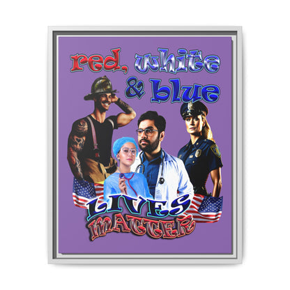 rw&b lives matter - framed canvas art (light purple)