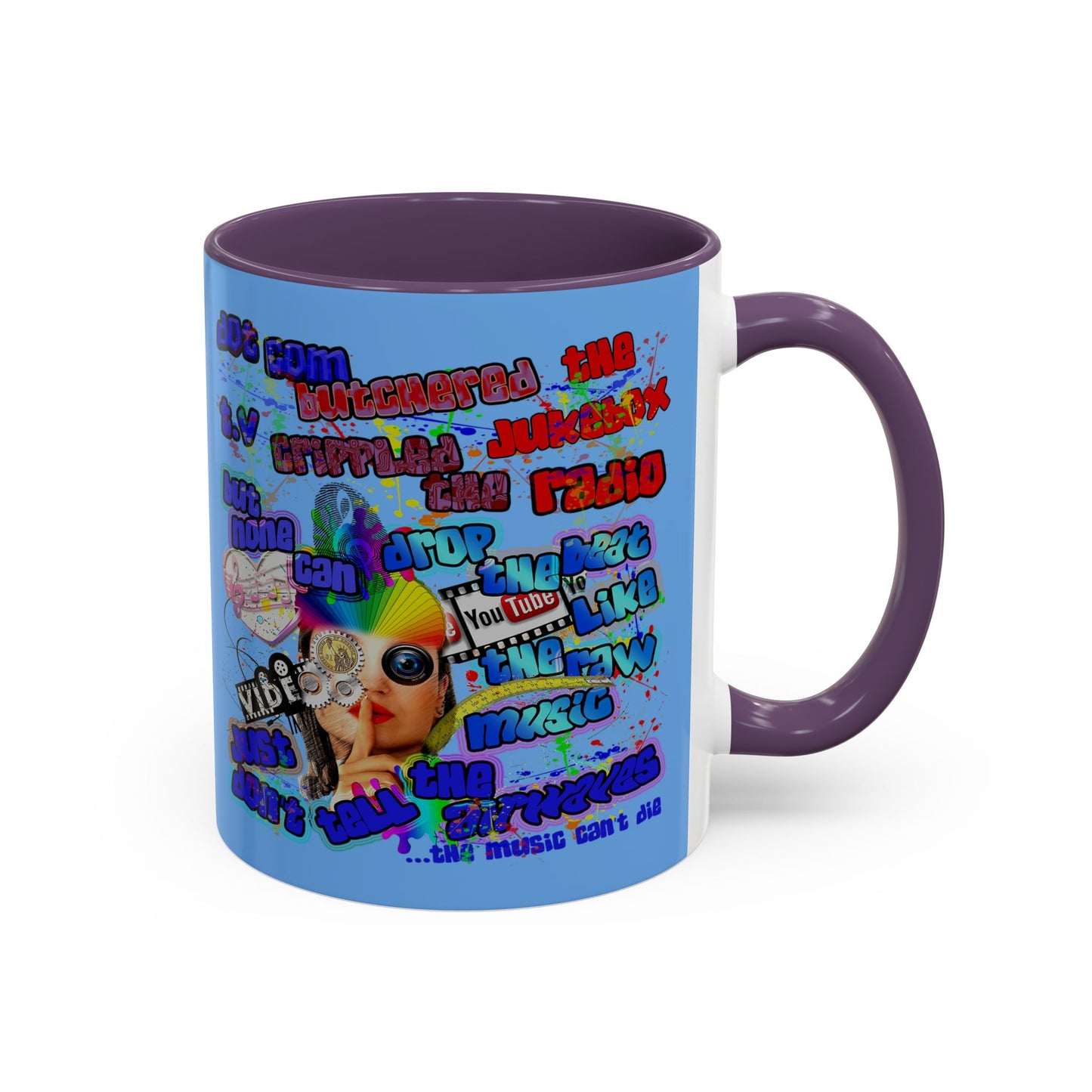 drop the beat - Accent Mug (light blue)