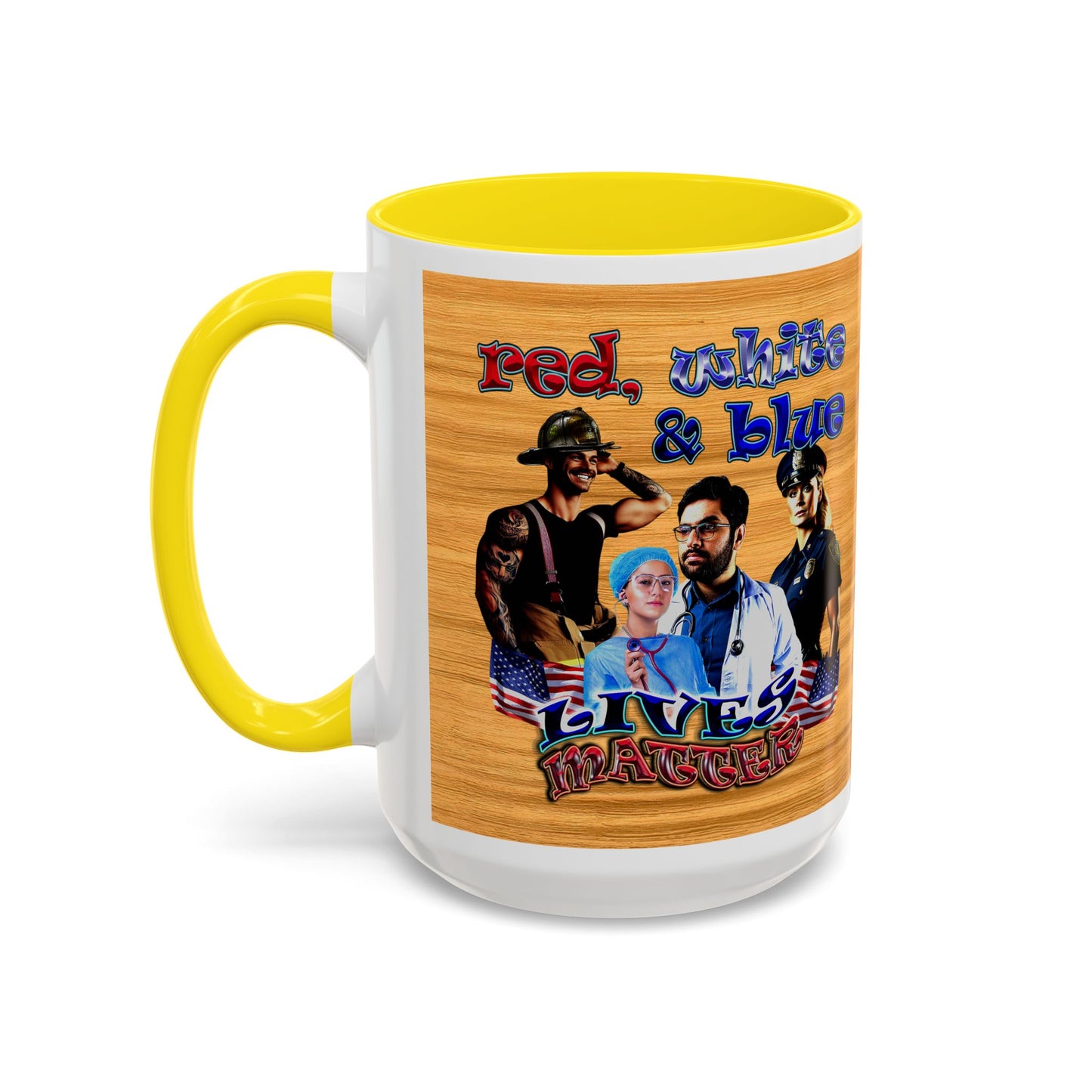 rw&b lives matter - Accent Mug (butterscotch wood finish)