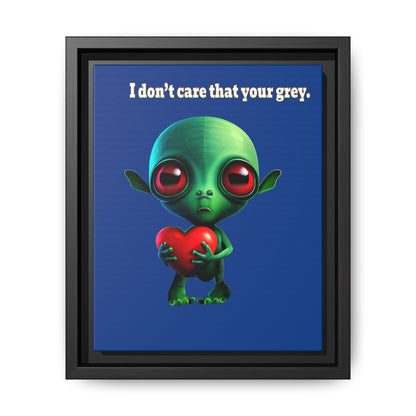 I don't care that your grey - framed canvas art (dark blue)